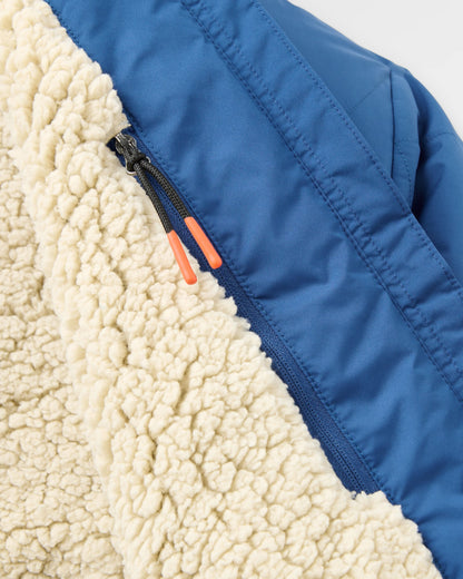 Lucia Sherpa Lined Bomber Jacket - Blue Navy - Flatlay