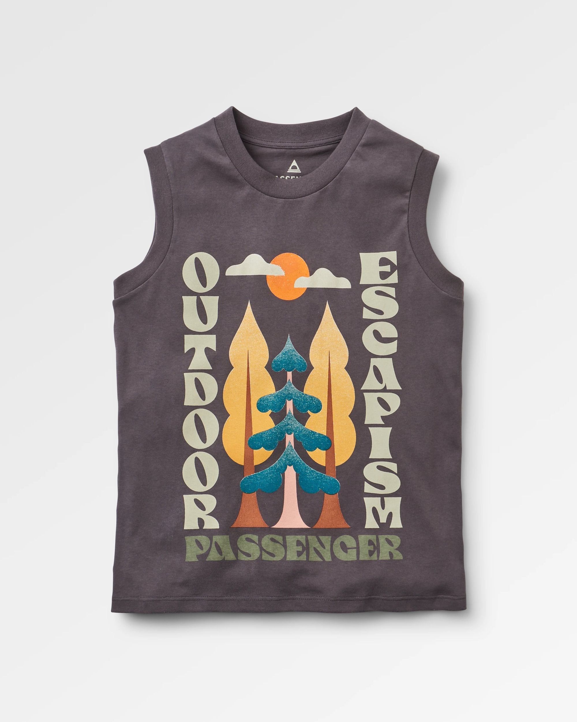 Tall Pines Recycled Cotton Vest - Charcoal - Flatlay