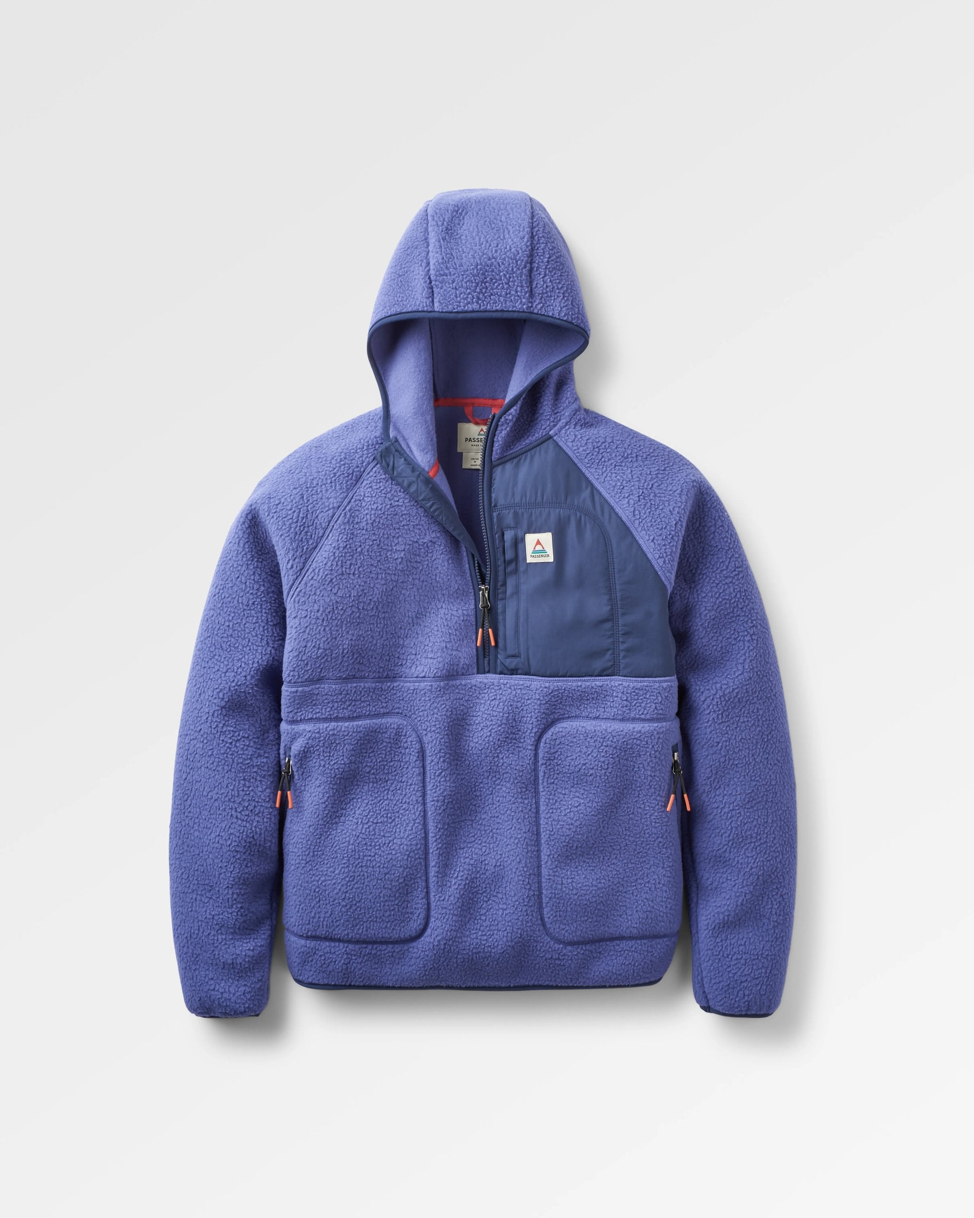 Ventura 1/2 Zip Recycled Sherpa Fleece - Purple Indigo - Flatlay