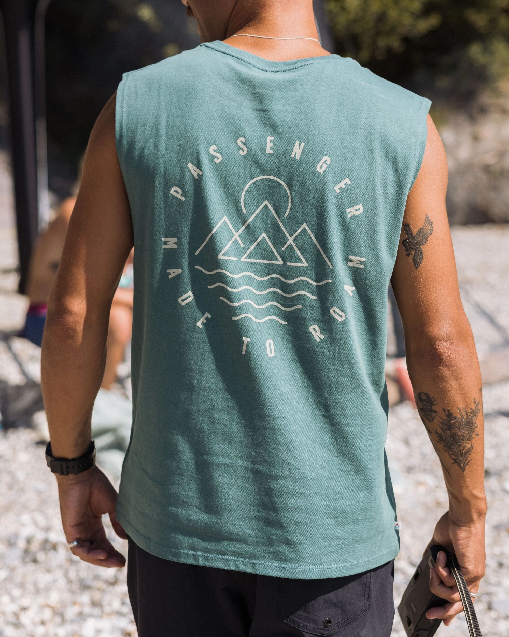 Escapism Recycled Cotton Vest - Deep Ocean - Lifestyle