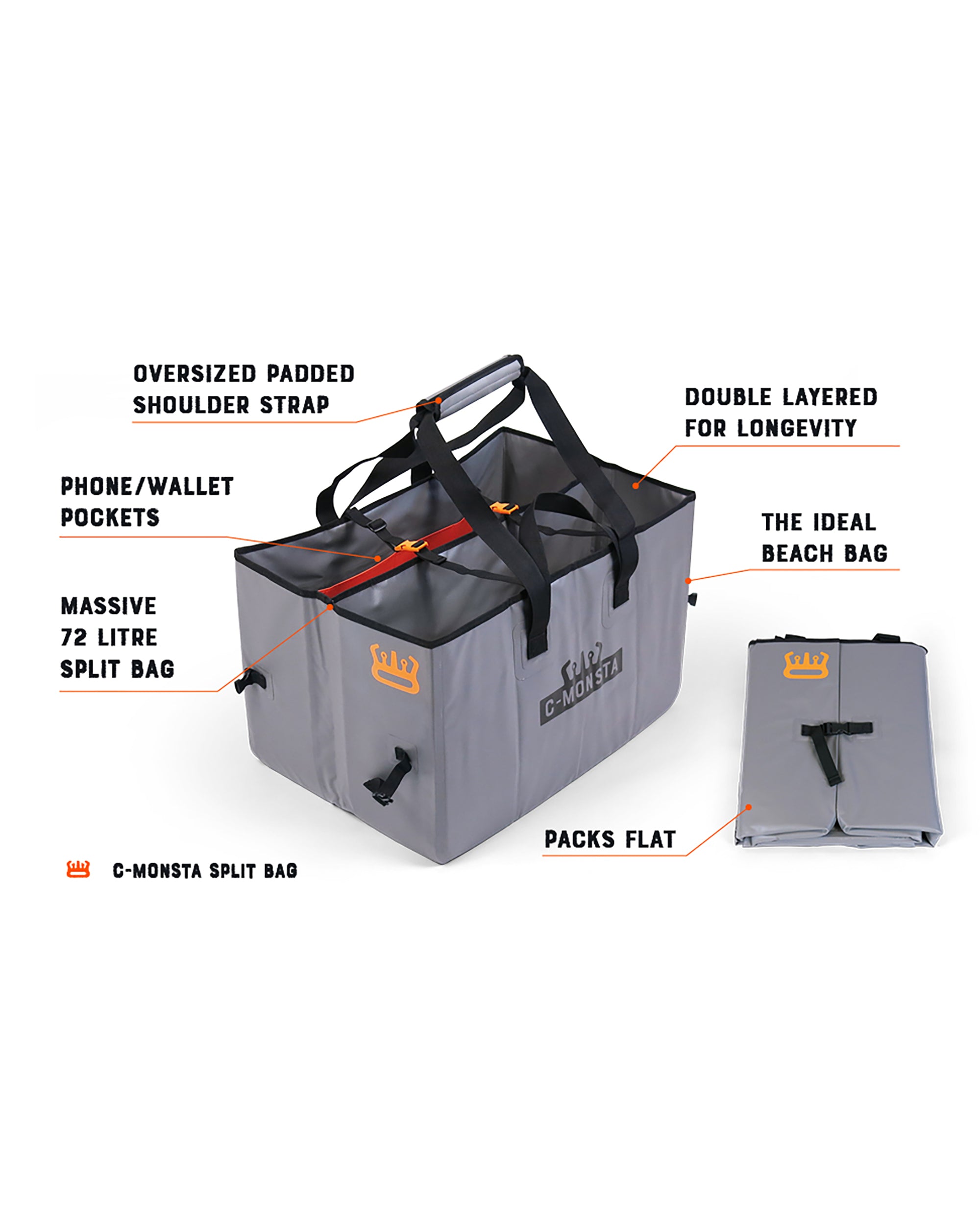 C-Monsta Split Bag - Flatlay