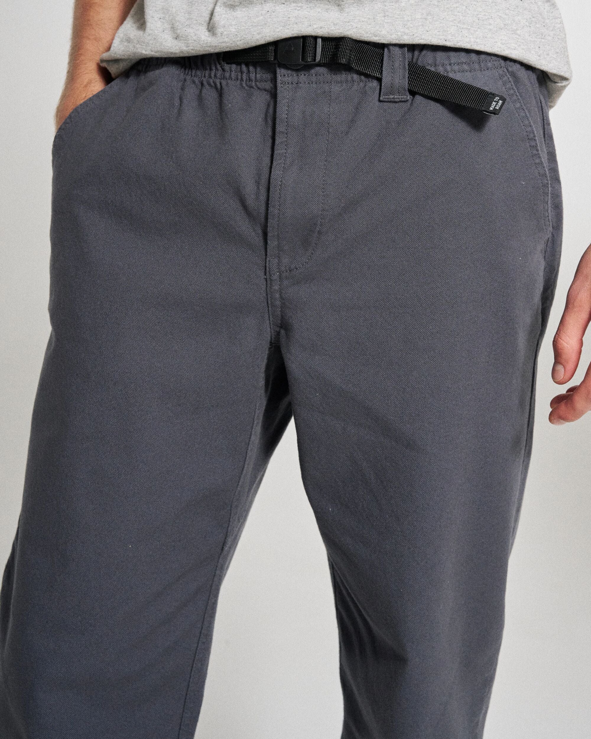 Adventurer Organic Canvas Trouser - Charcoal - Studio Model