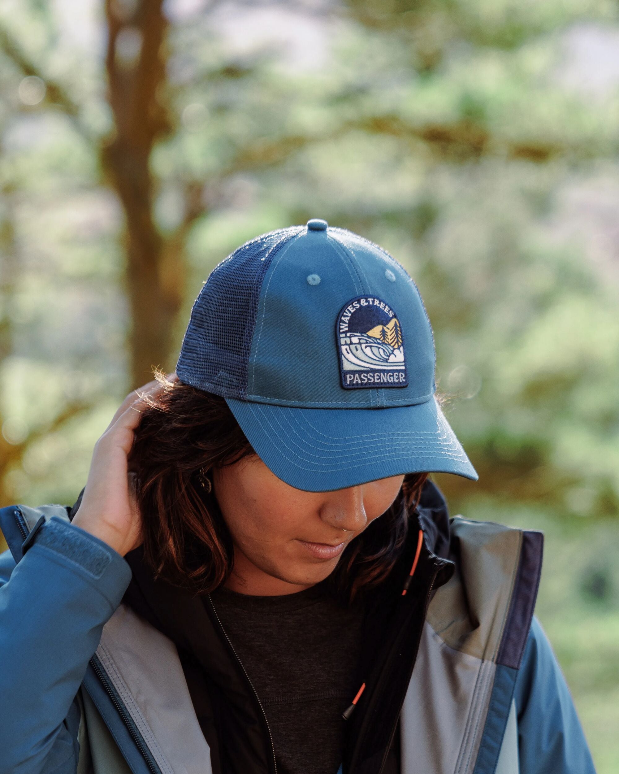 Waves & Trees Organic Cotton Trucker Cap - Tidal Blue - Lifestyle - Female