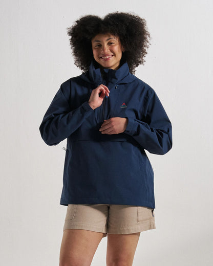 Skyline Waterproof Anorak - Rich Navy - Studio Model