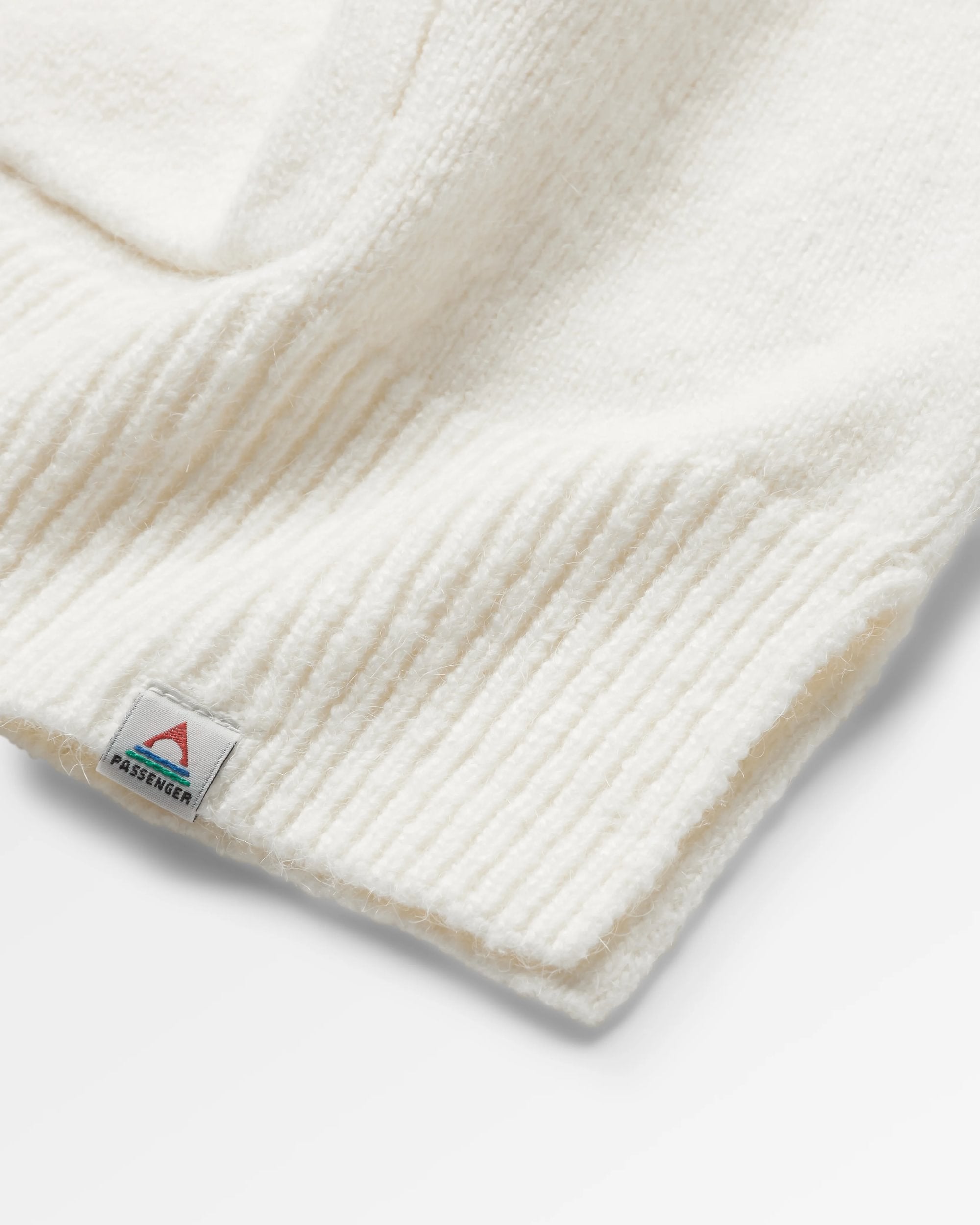 Cove Recycled Knitted Hoodie - Off White - Flatlay