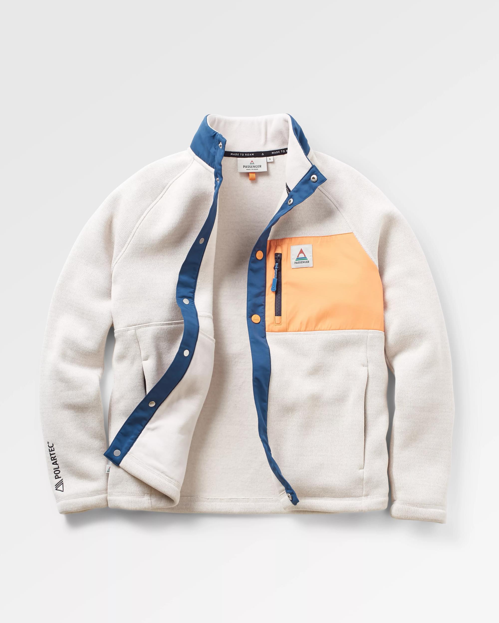 Women's Amber Recycled Polartec® Fleece - Vintage White - Flatlay