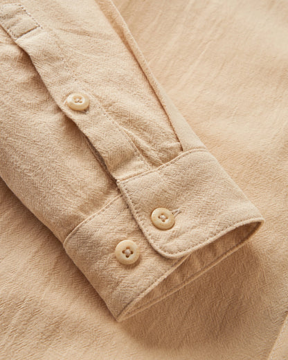 Arica Textured Organic Cotton Shirt - Stone - Flatlay