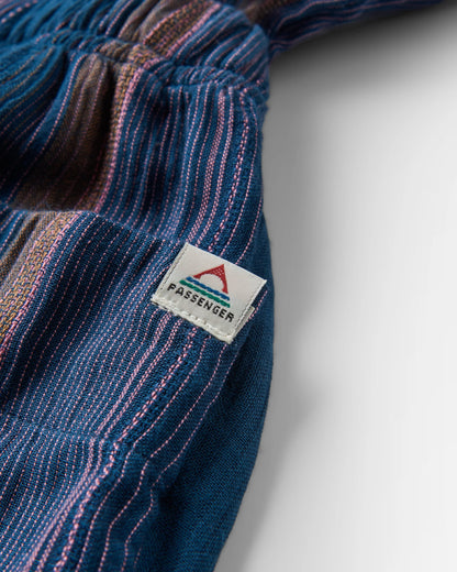 Clarity Short Skort Dress - Dark Denim Multi Stripe - Flatlay