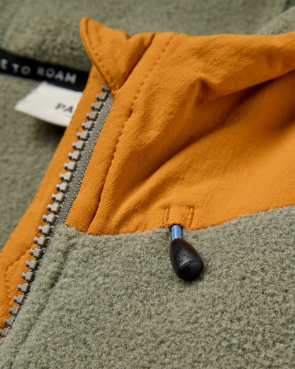 Sierrascape Men's Recycled Polartec® Fleece Hoodie - Dusty Olive - Flatlay
