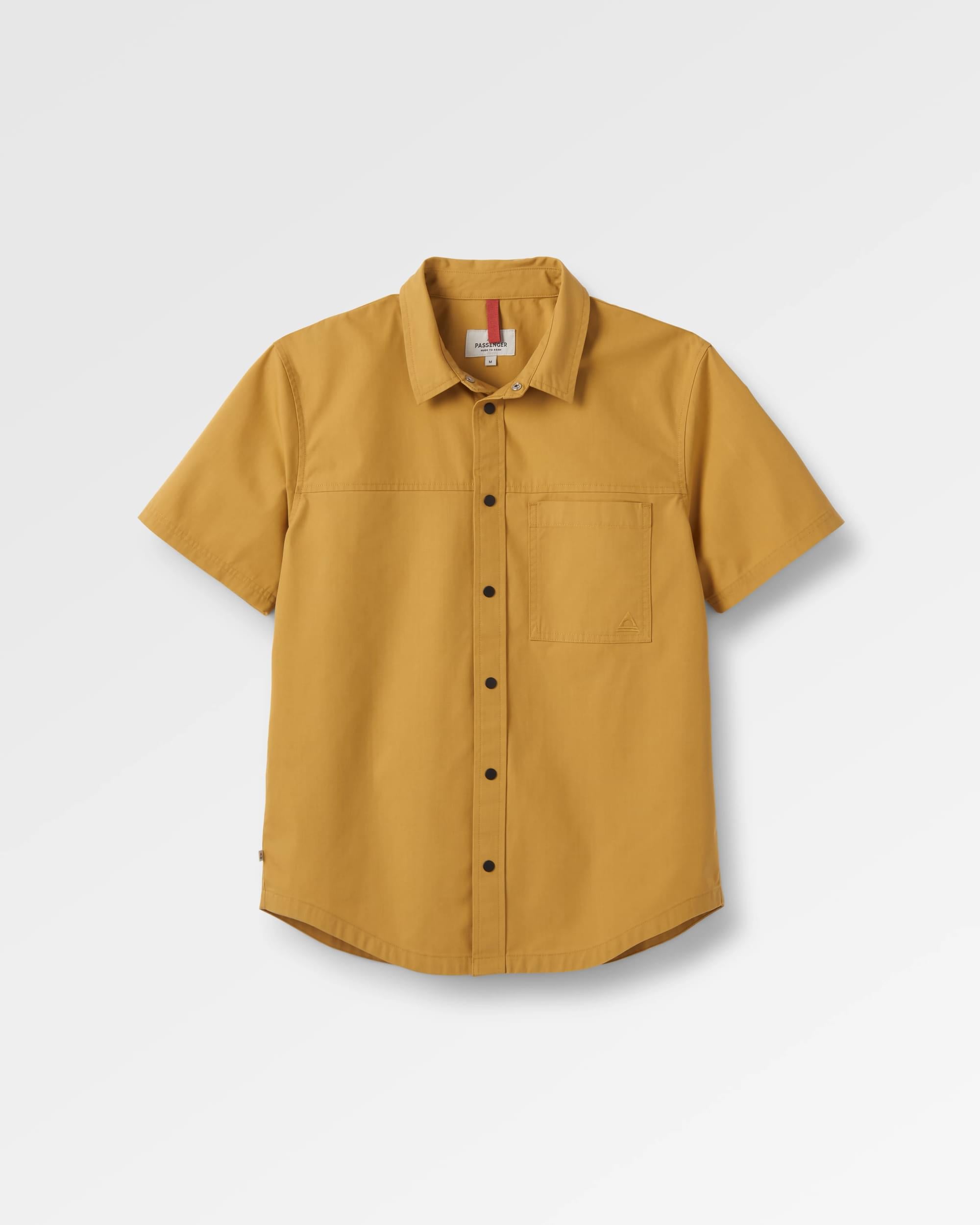 Way Ripstop Short Sleeve Shirt - Mustard Gold - Flatlay