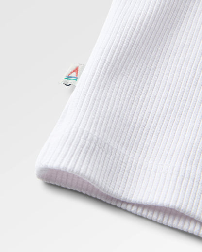 Dawning Ribbed Scoop Neck Vest - White - Flatlay