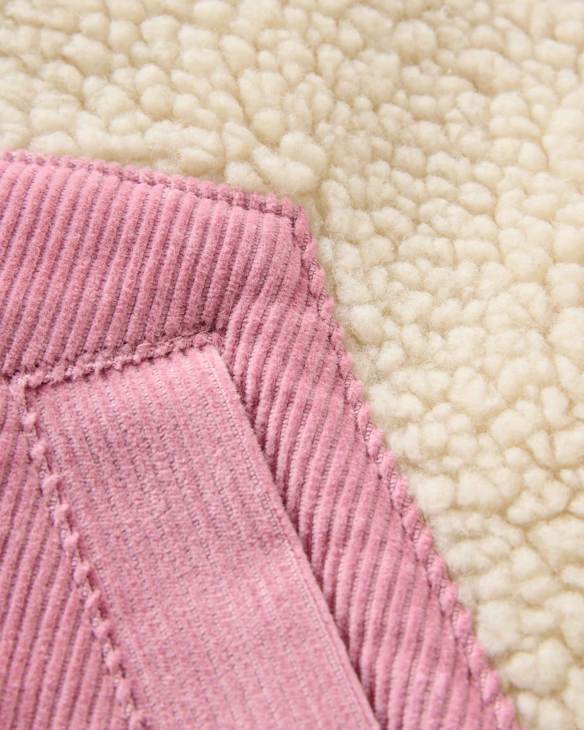 Clover Recycled Sherpa Hooded Fleece - Oat - Flatlay