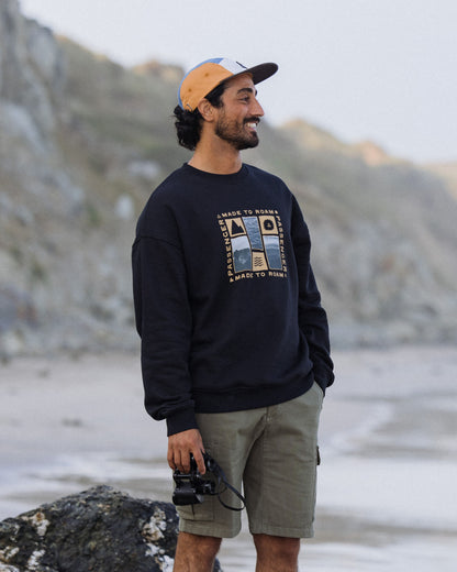 Snapshot Organic Cotton Relaxed Fit Sweatshirt - Black - Lifestyle