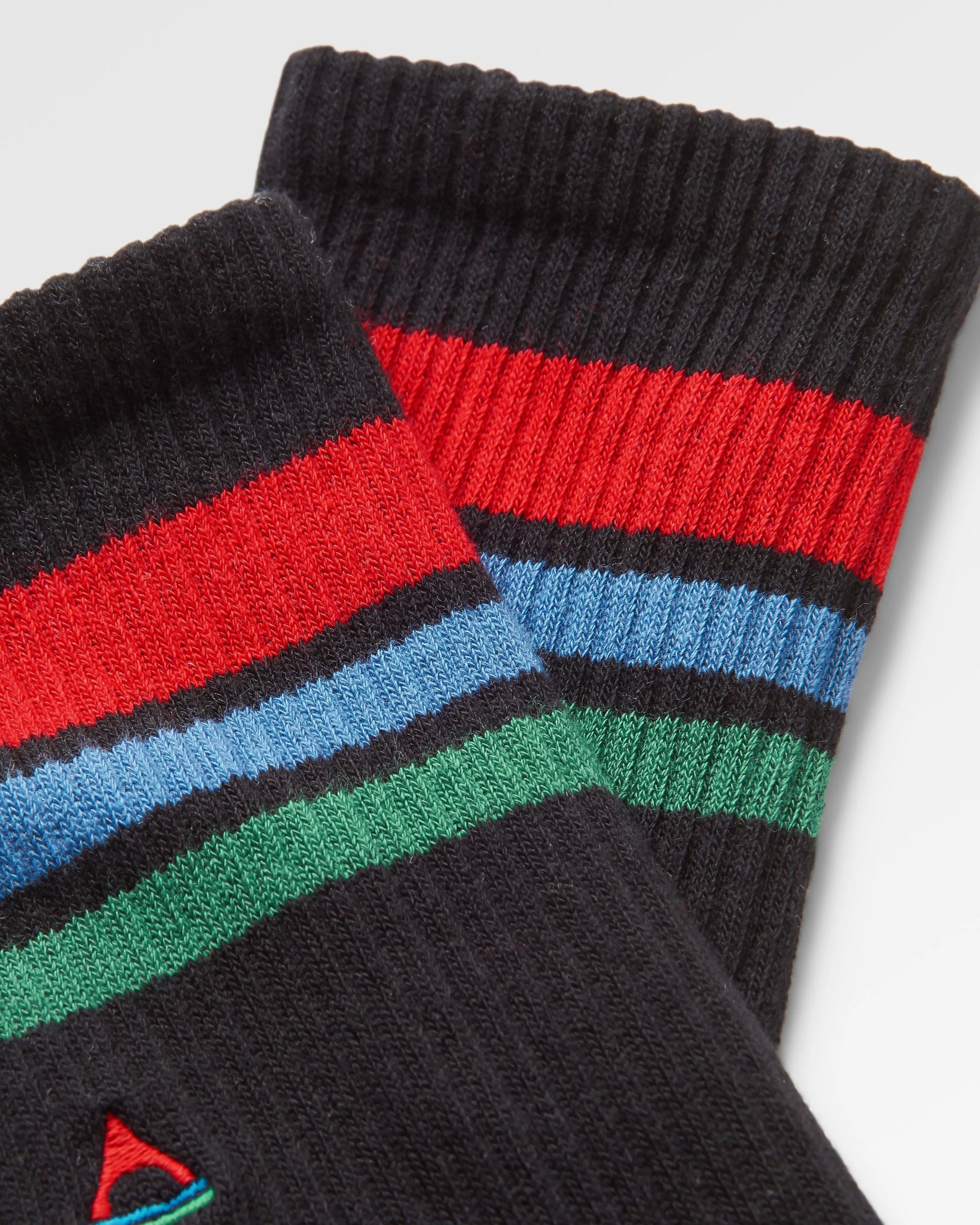 Organic Midweight Crew Socks - Black - Flatlay