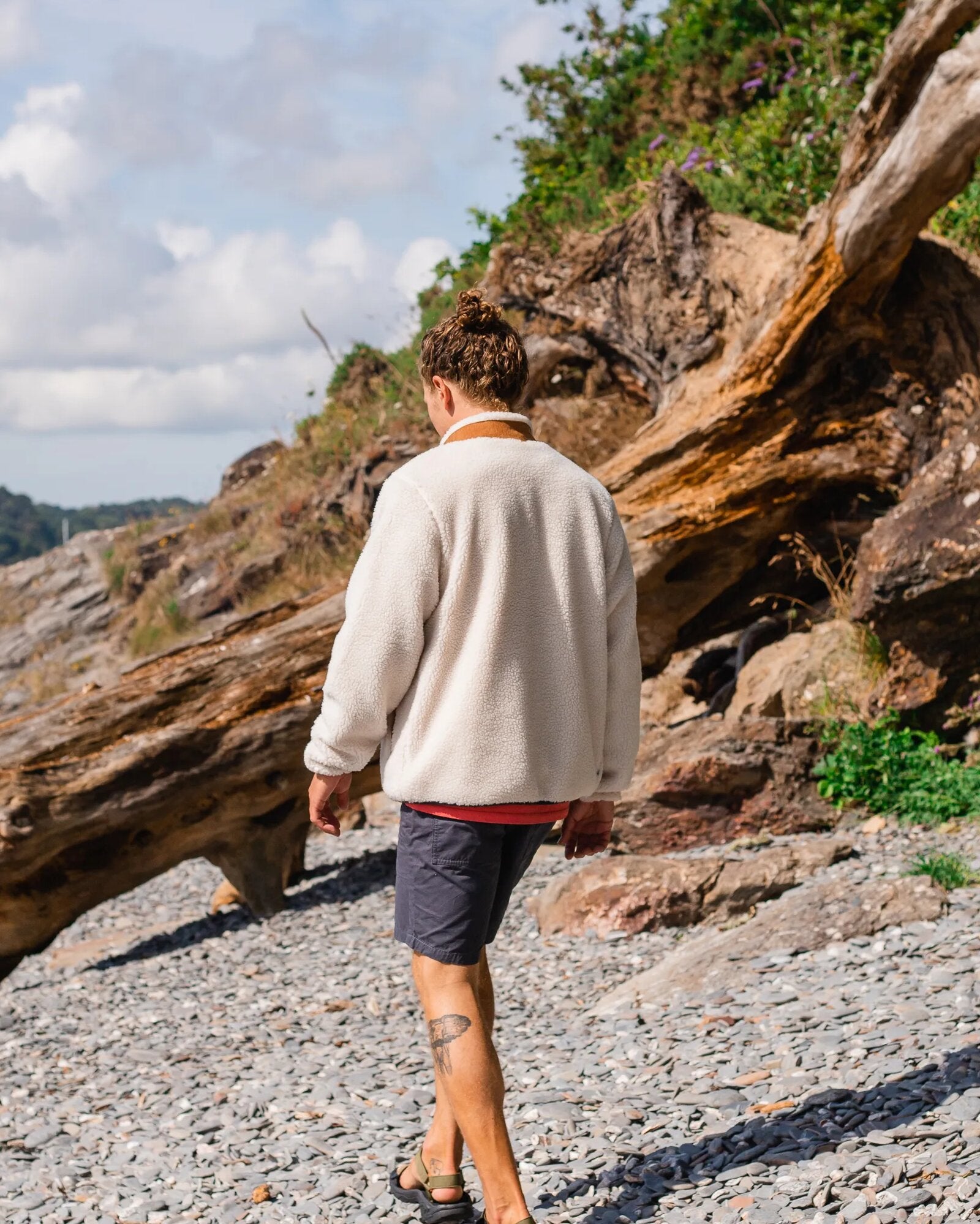 Trekker Recycled Deep-Pile Sherpa Fleece - Warm Ivory - Lifestyle