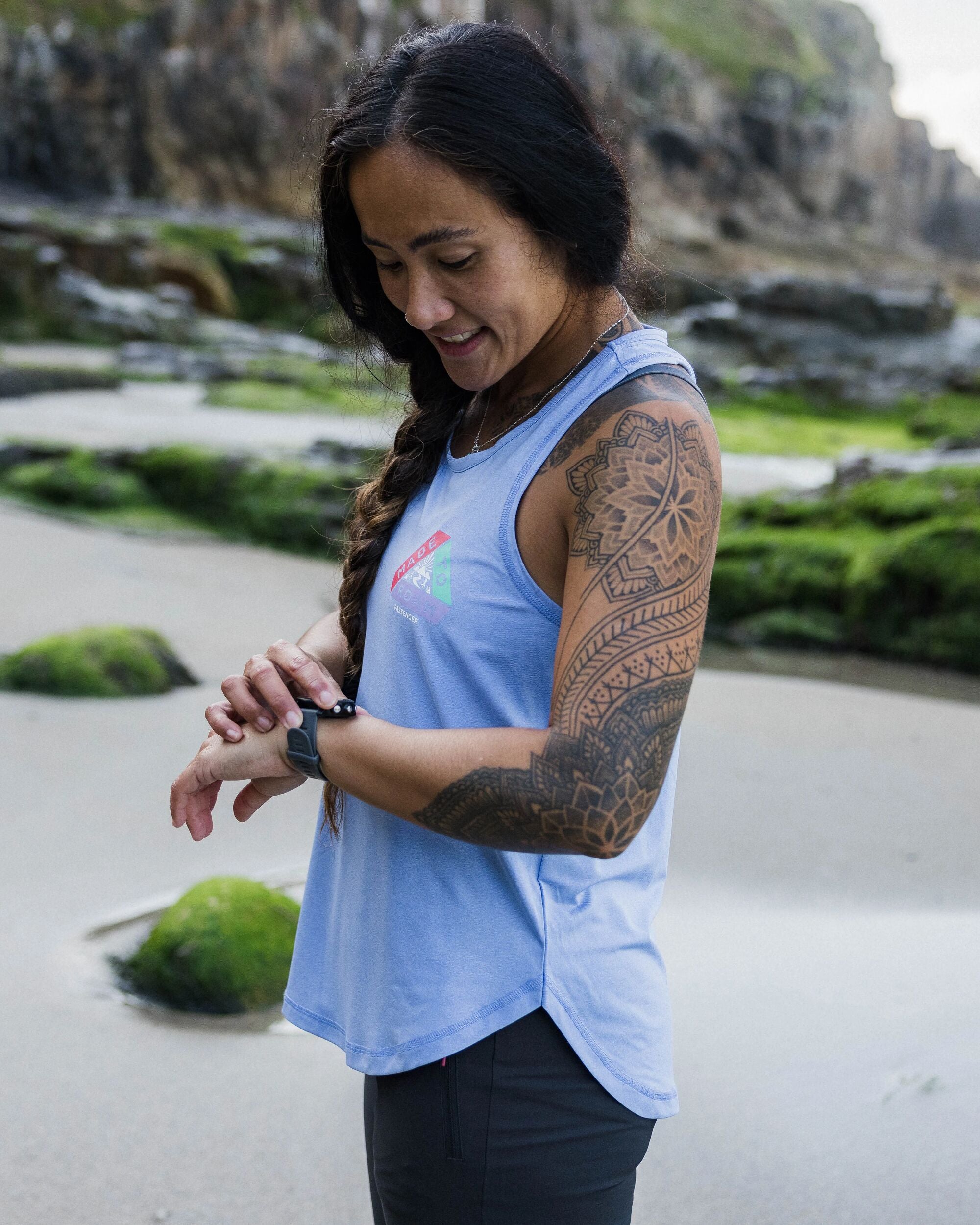 Twist Recycled Marl Active Vest - Cornflower Marl - Lifestyle