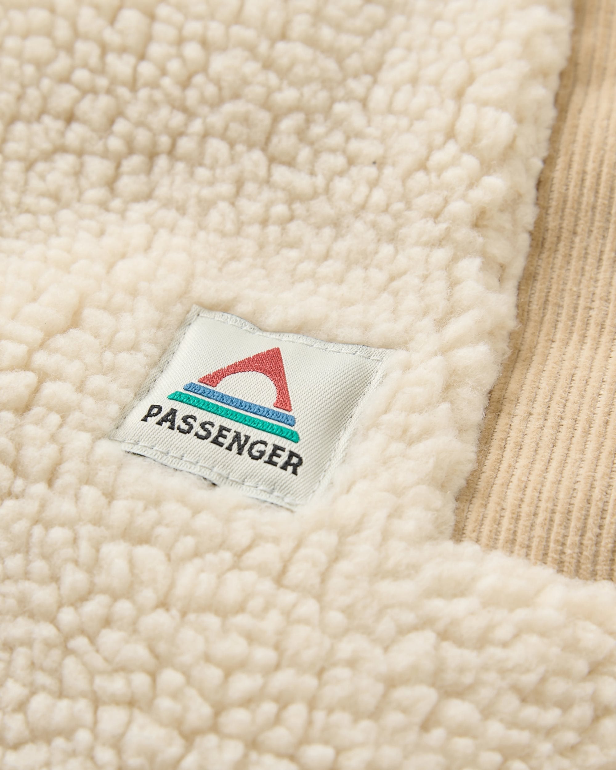 Tawny Collarless Deep-Pile Sherpa Gilet - Oat - Flatlay