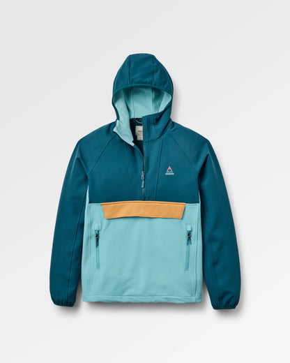 Ocean Recycled Softshell Anorak - Retro Blue/Tidal Blue - Flatlay