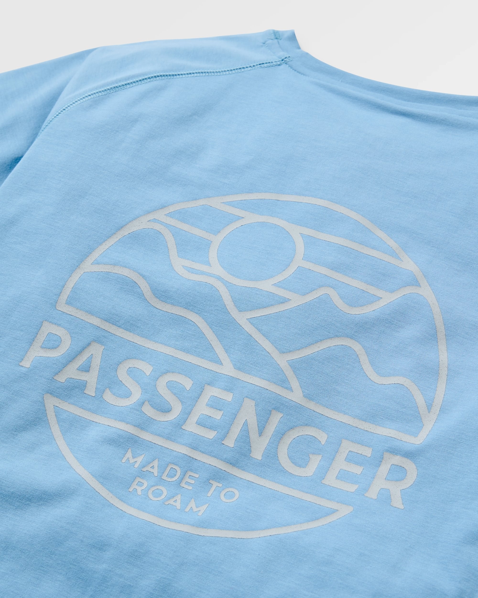 Sedona Recycled Active T-Shirt - Faded Denim - Flatlay