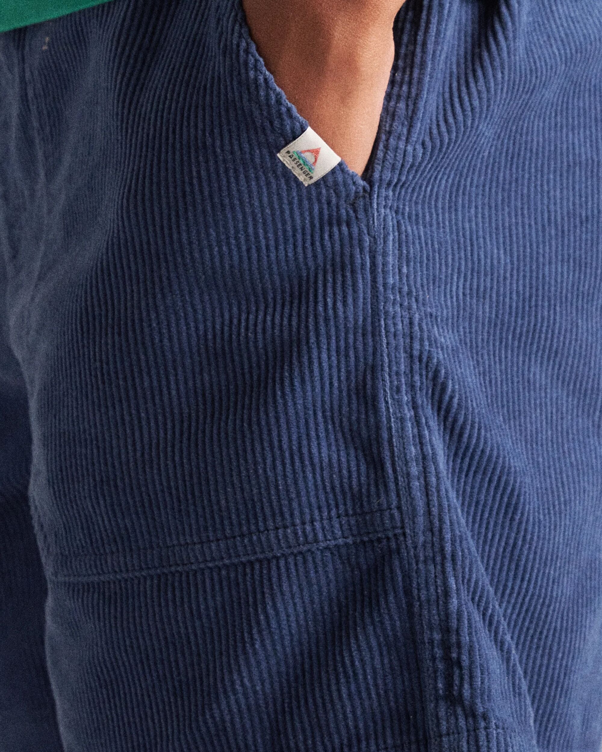 Avian Organic Cord Short - Dark Denim - Studio Model