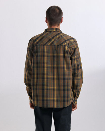 Fogline Overshirt - Toffee/Dusty Olive Check - Studio Model