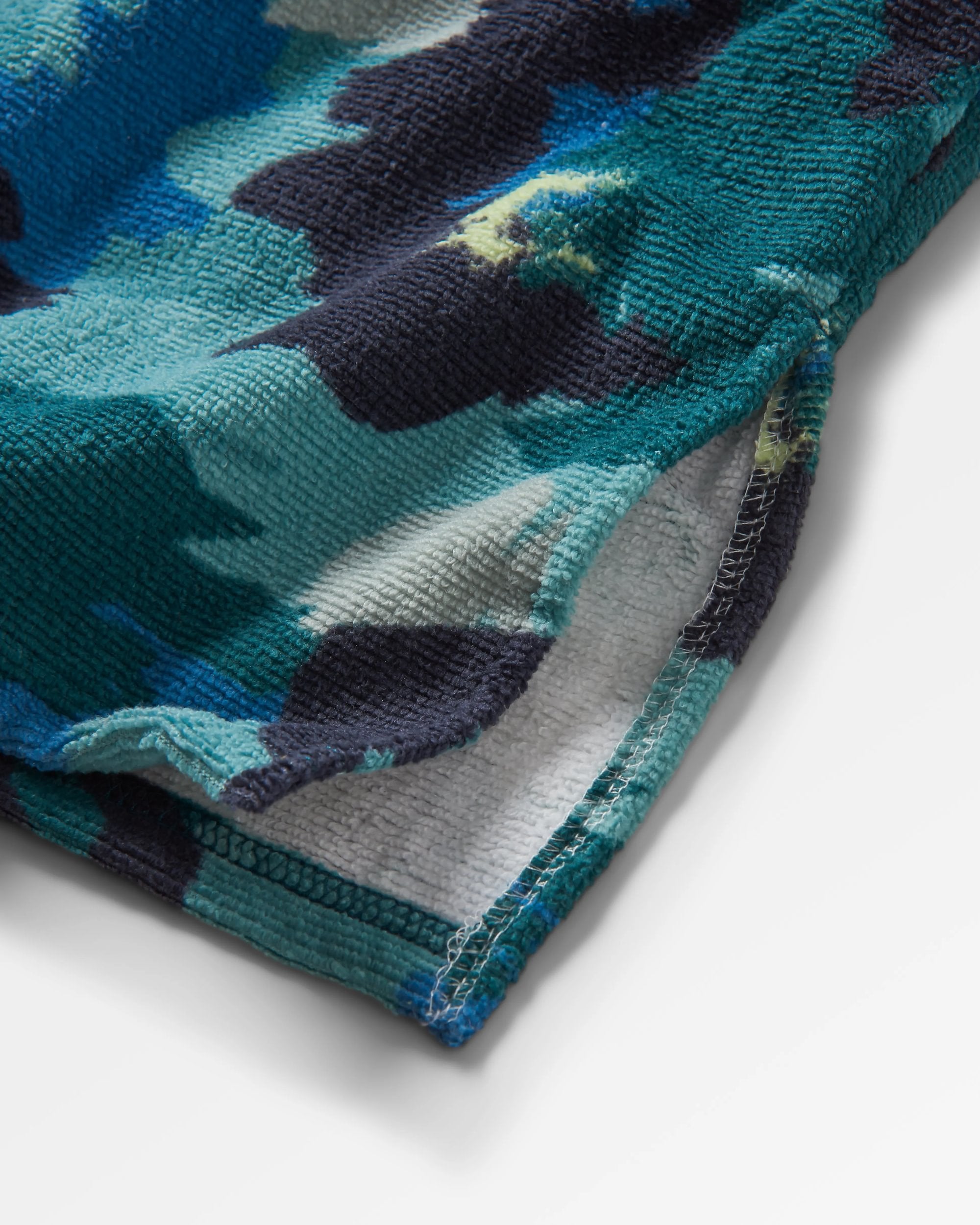 Tulum Recycled Towel Poncho - Alpine Camo Khaki - Flatlay