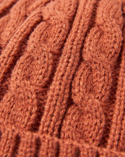 Fireside Recycled Cable Knit Beanie - Baked Clay