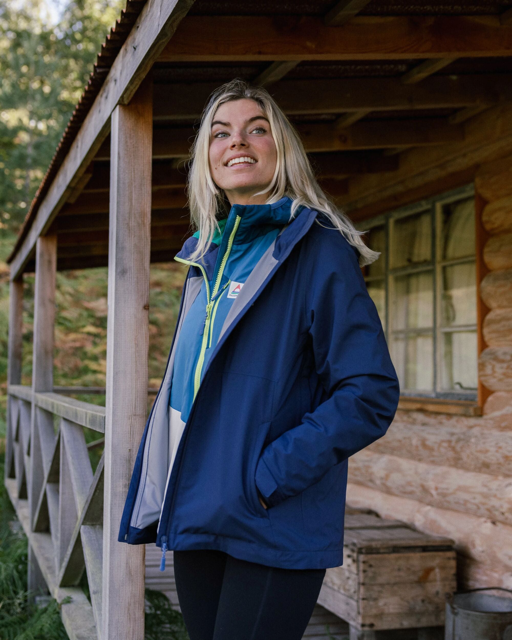 Rainstorm Recycled Waterproof Jacket - Rich Navy - Lifestyle