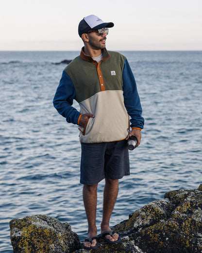 Adrift Recycled Polar Fleece - Khaki/Oatmeal