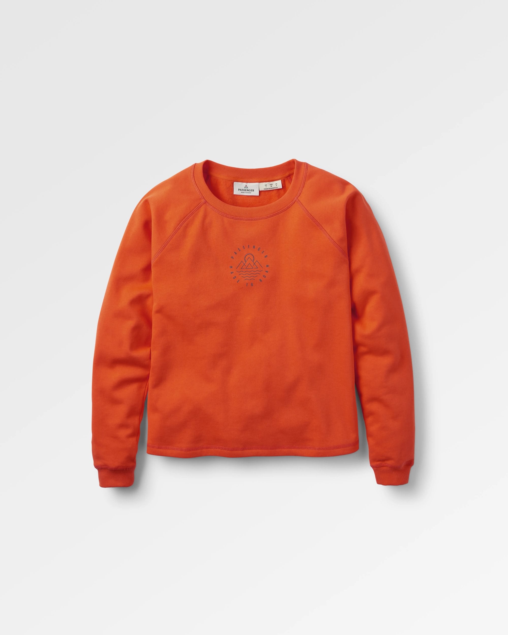 Remote Recycled Cotton Sweatshirt - Ember Orange - Flatlay