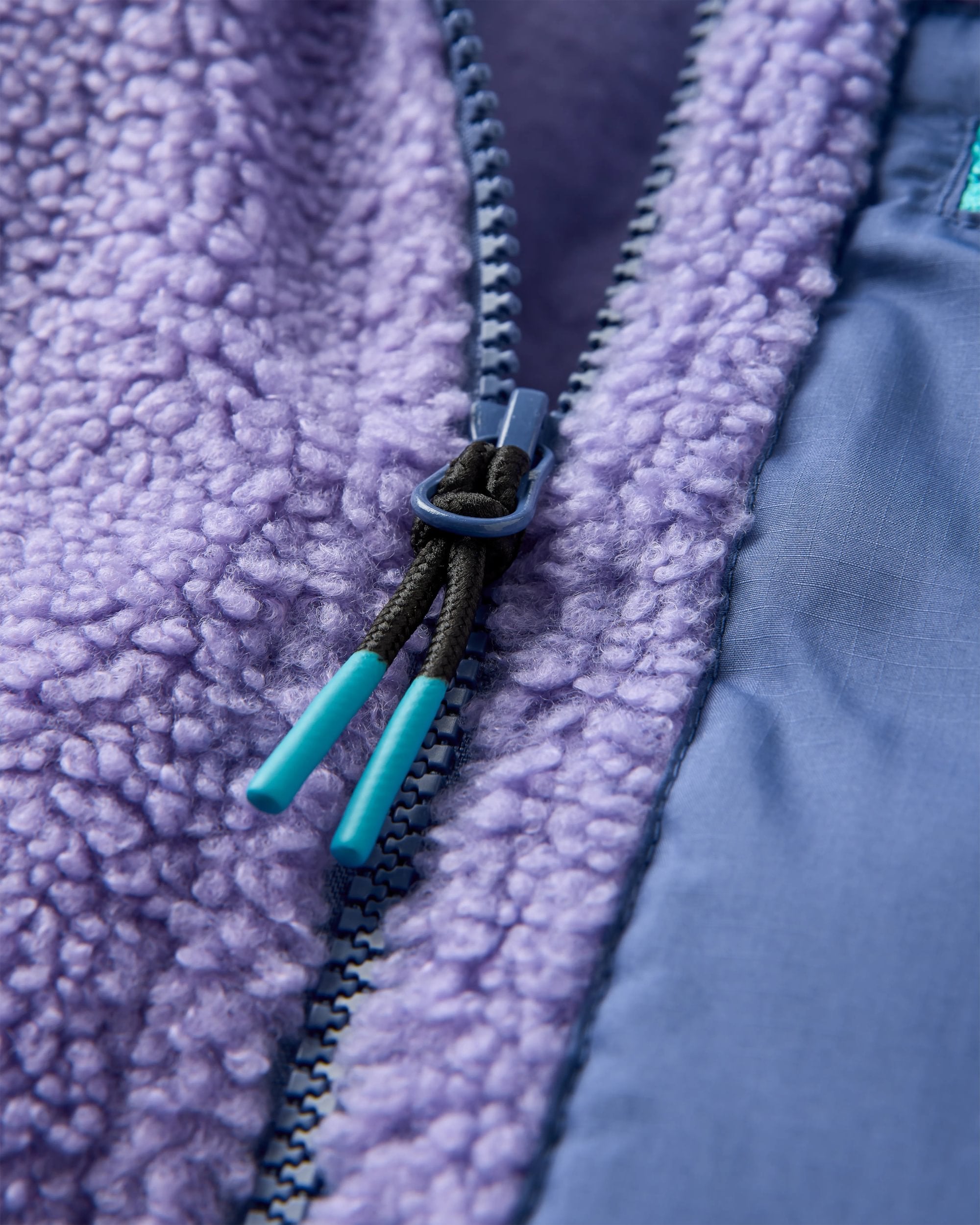 Ravi Recycled Sherpa Fleece - Retro Purple - Flatlay