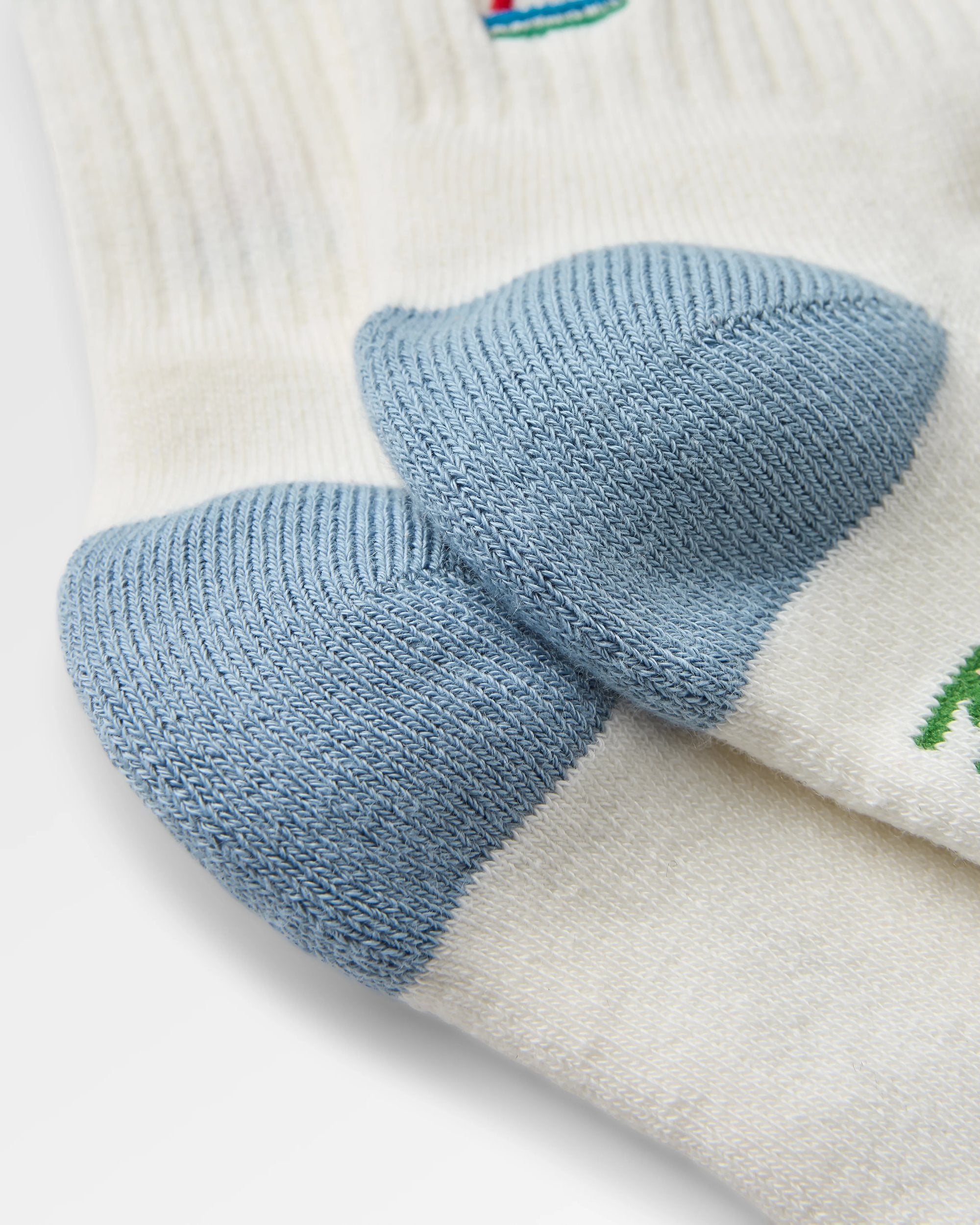 Organic Midweight Crew Socks - Birch - Flatlay