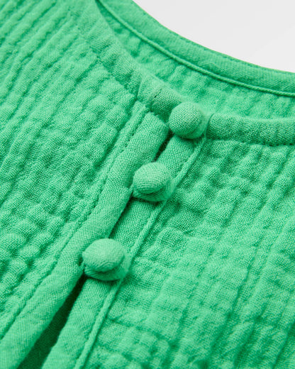 Waveney Cotton Top - True Green - Flatlay