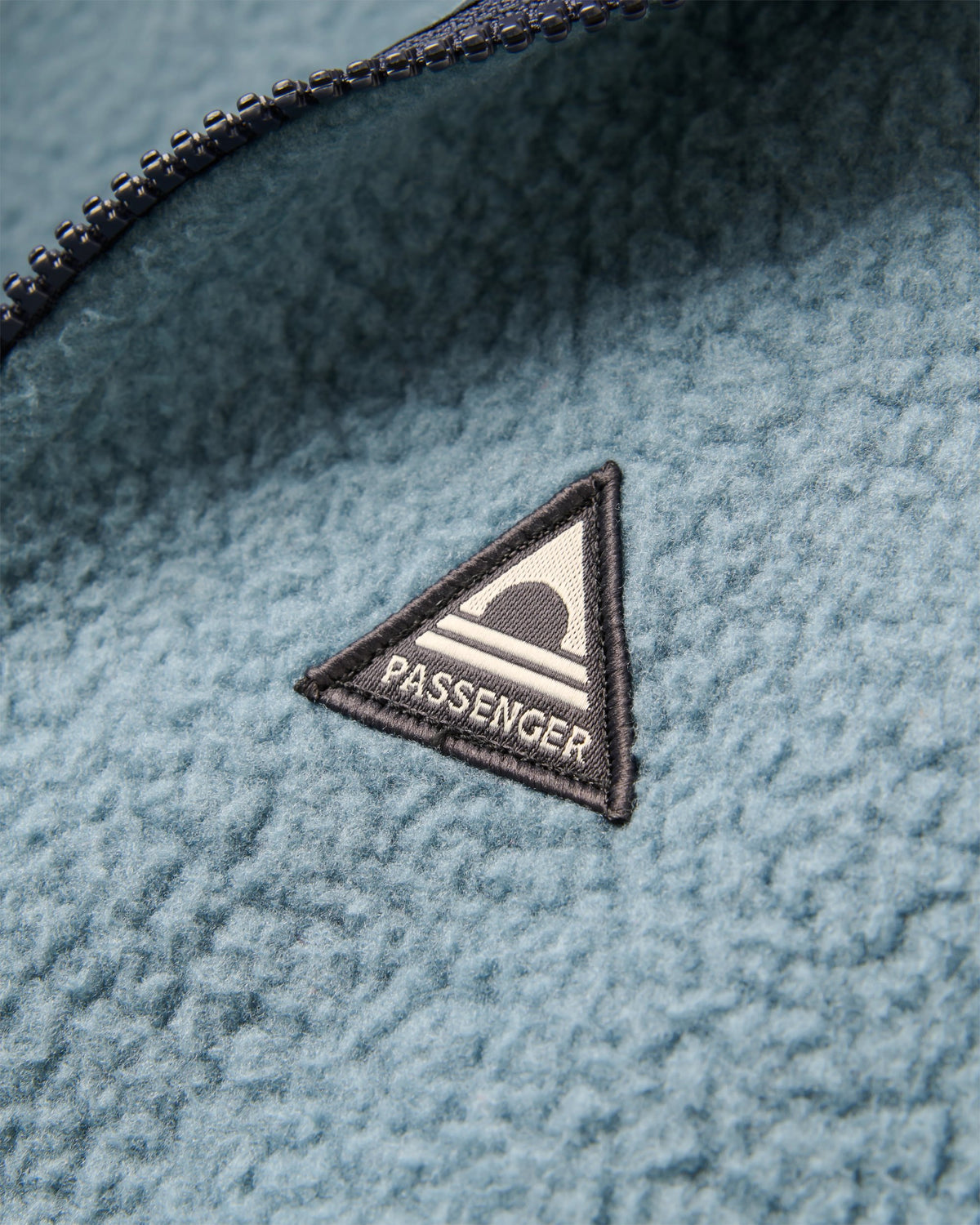 Home Full Zip Hooded Sherpa Fleece - Stormy Blue - Flatlay