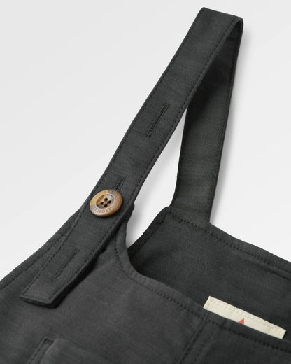 Meadows Cotton Dungarees - Black - Flatlay