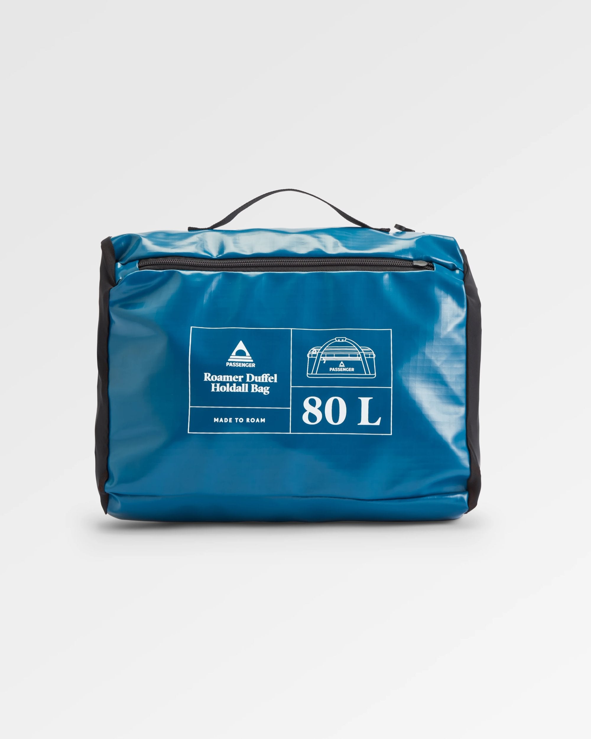Roamer Recycled 80L Duffel Bag - Tidal Blue - Flatlay