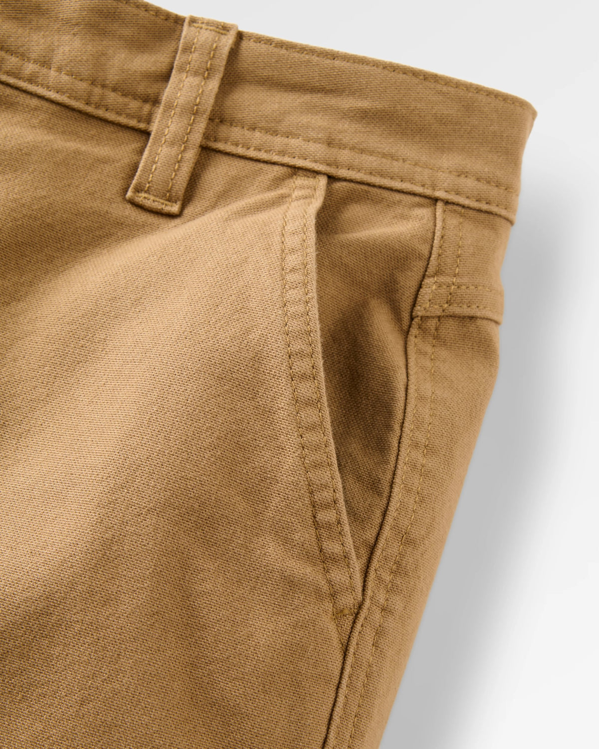 Vantage Lined Cotton Canvas Trouser - Caramel - Flatlay