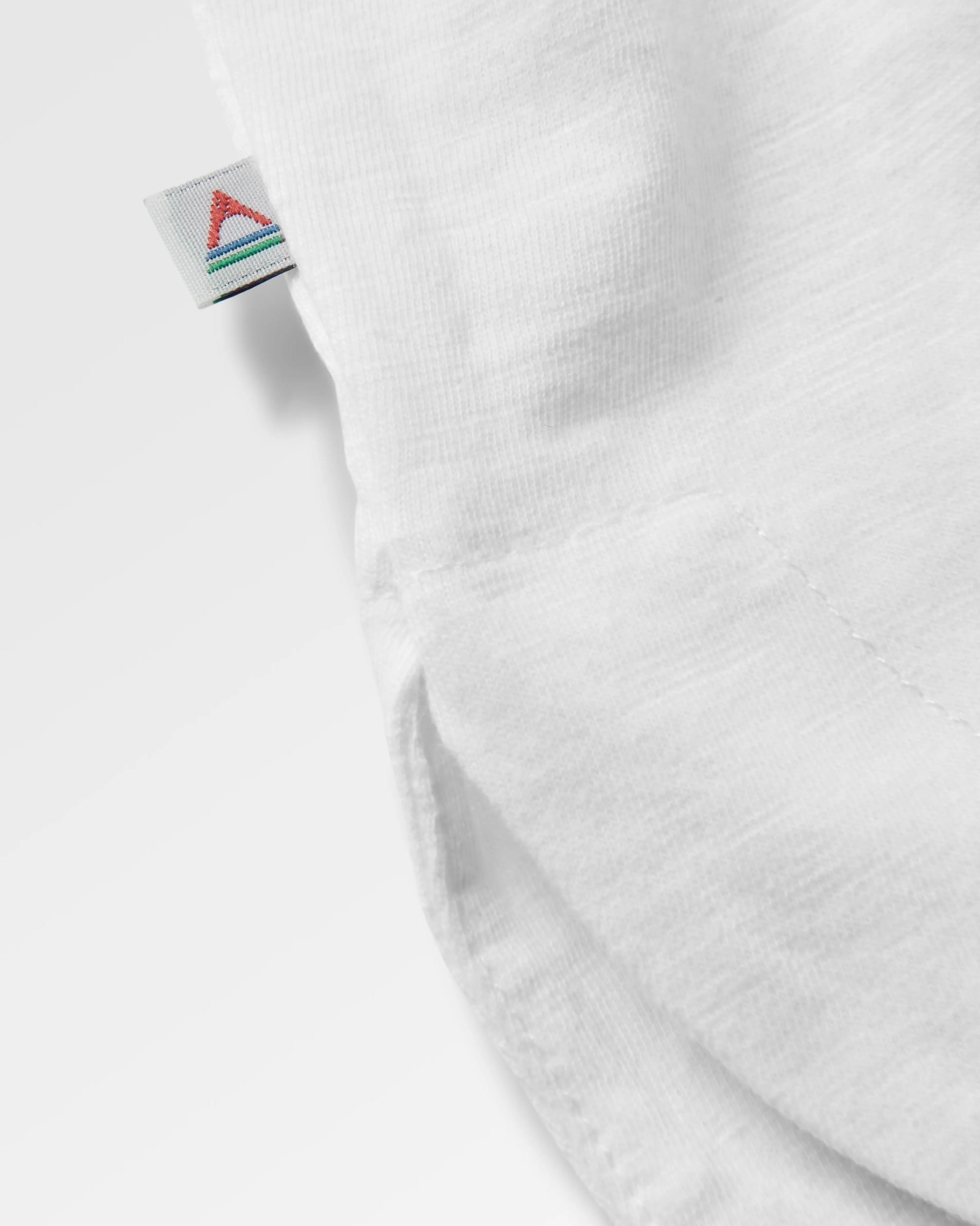 La Sarena Recycled Cotton Oversized LS T-Shirt - White - Flatlay