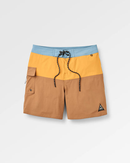 Cutback NetPlus® Recycled Boardshort - Spruce Yellow/Toffee - Flatlay