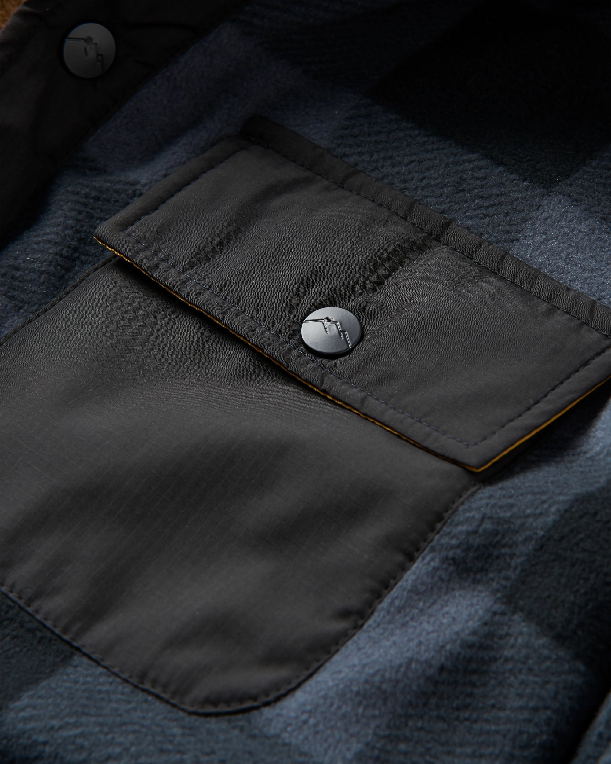 Firelight Sherpa Lined Overshirt - Storm Grey Buffalo - Flatlay