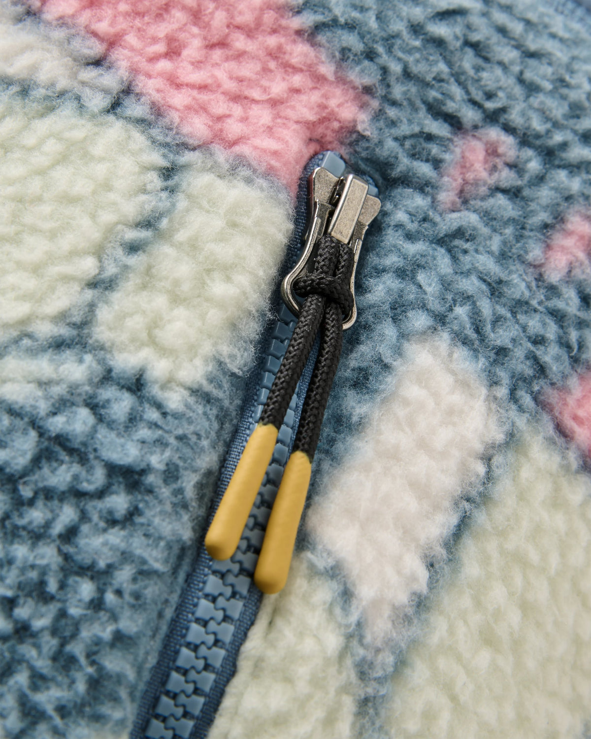 Home Full Zip Sherpa Gilet - Slower Rhythms Stormy Blue - Flatlay