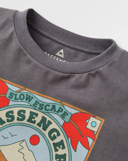 Rambling Recycled Cotton LS T-Shirt - Charcoal - Flatlay