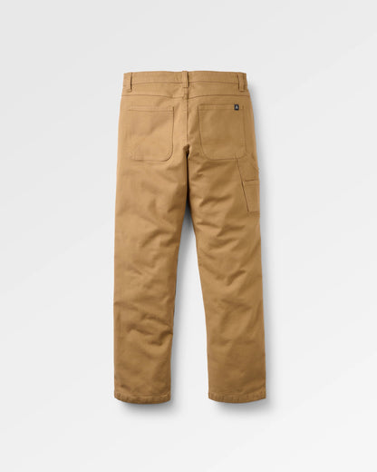 Vantage Lined Cotton Canvas Trouser - Caramel - Flatlay