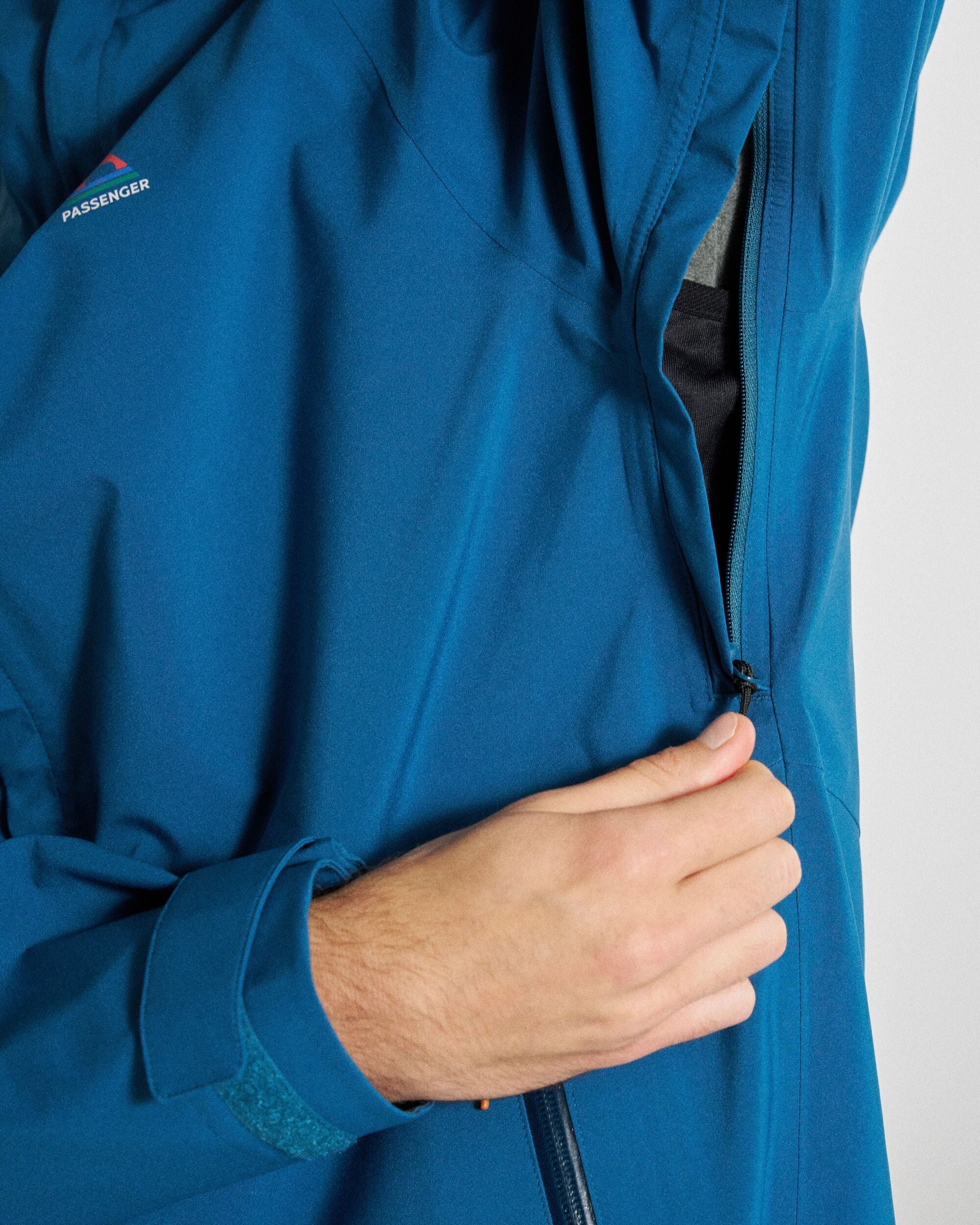 Five Season Recycled Waterproof Jacket - Tidal Blue - Studio Model