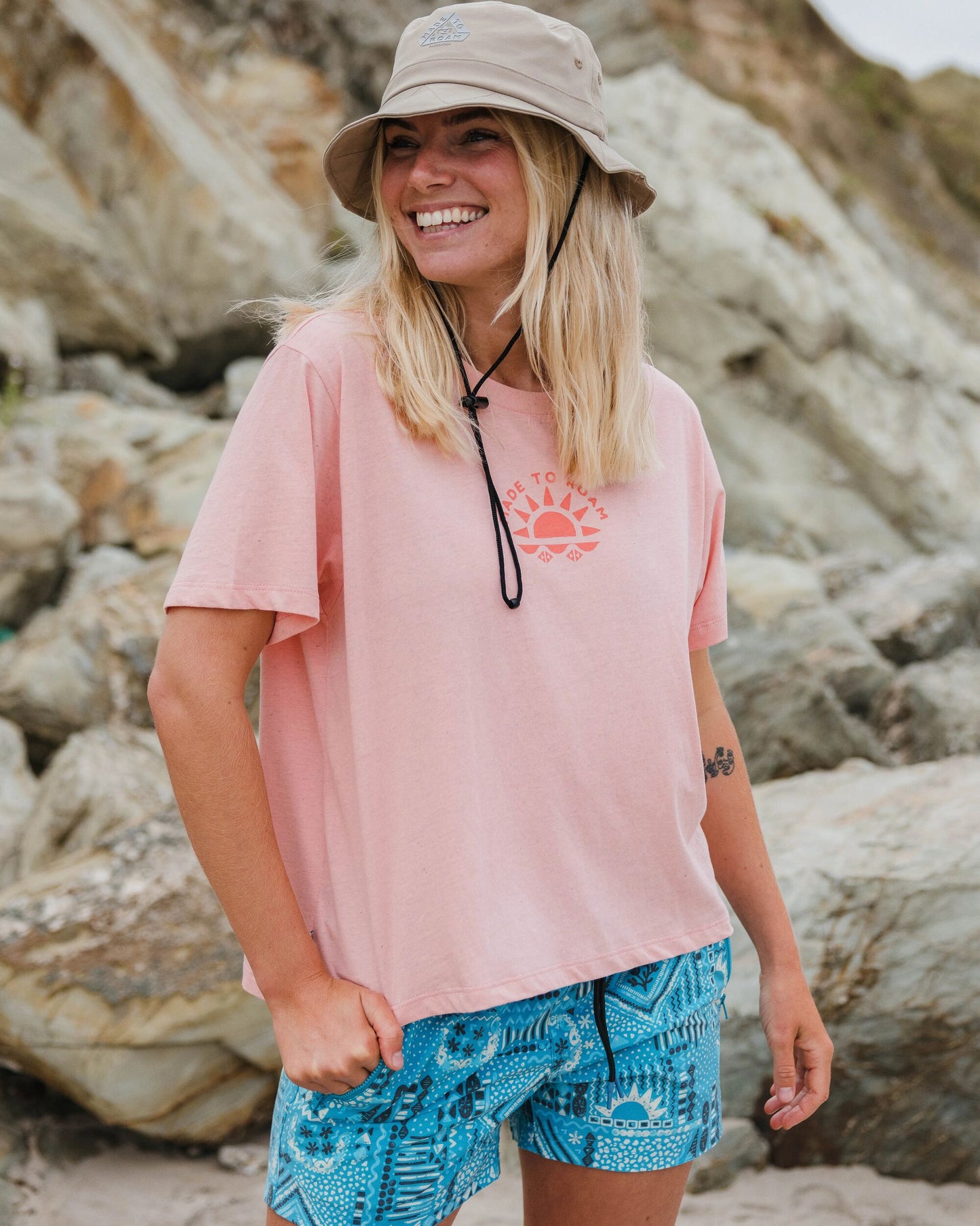 Sunburst Organic T-Shirt - Soft Shell Pink