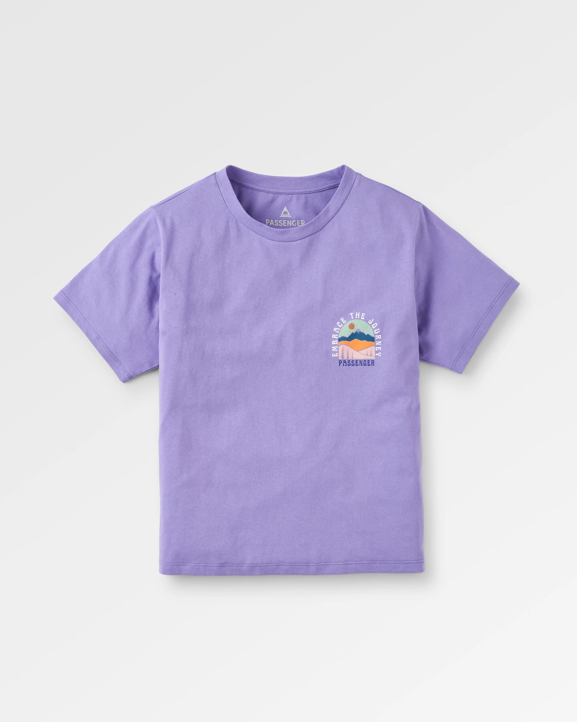 Outlook Recycled Cotton Oversized T-Shirt - Retro Purple - Flatlay