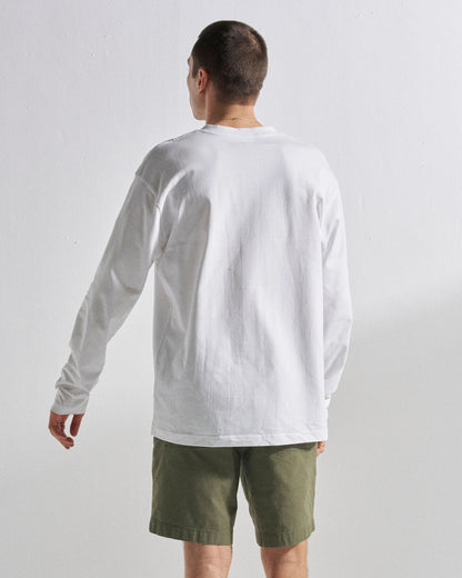 Vita Organic Cotton Relaxed Fit LS T-shirt - White - Studio Model