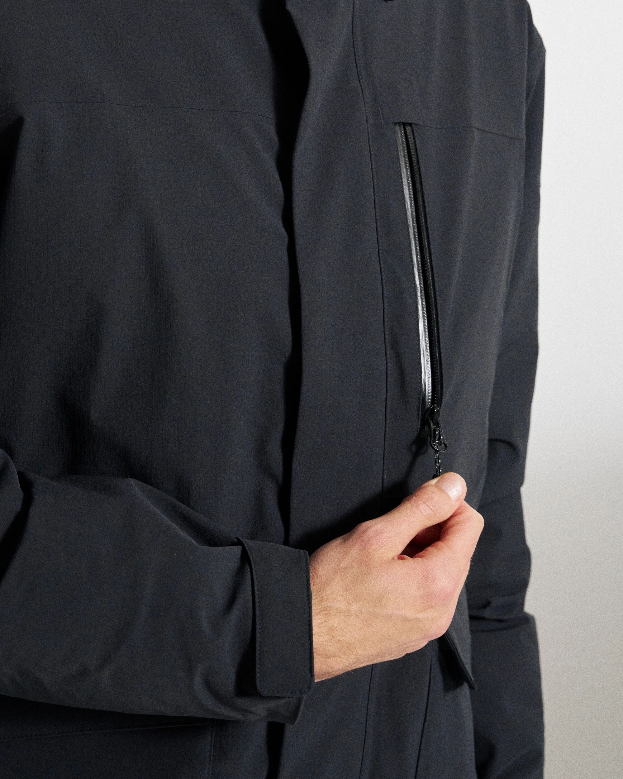 Rainier Waterproof Parka - Black - Studio Model