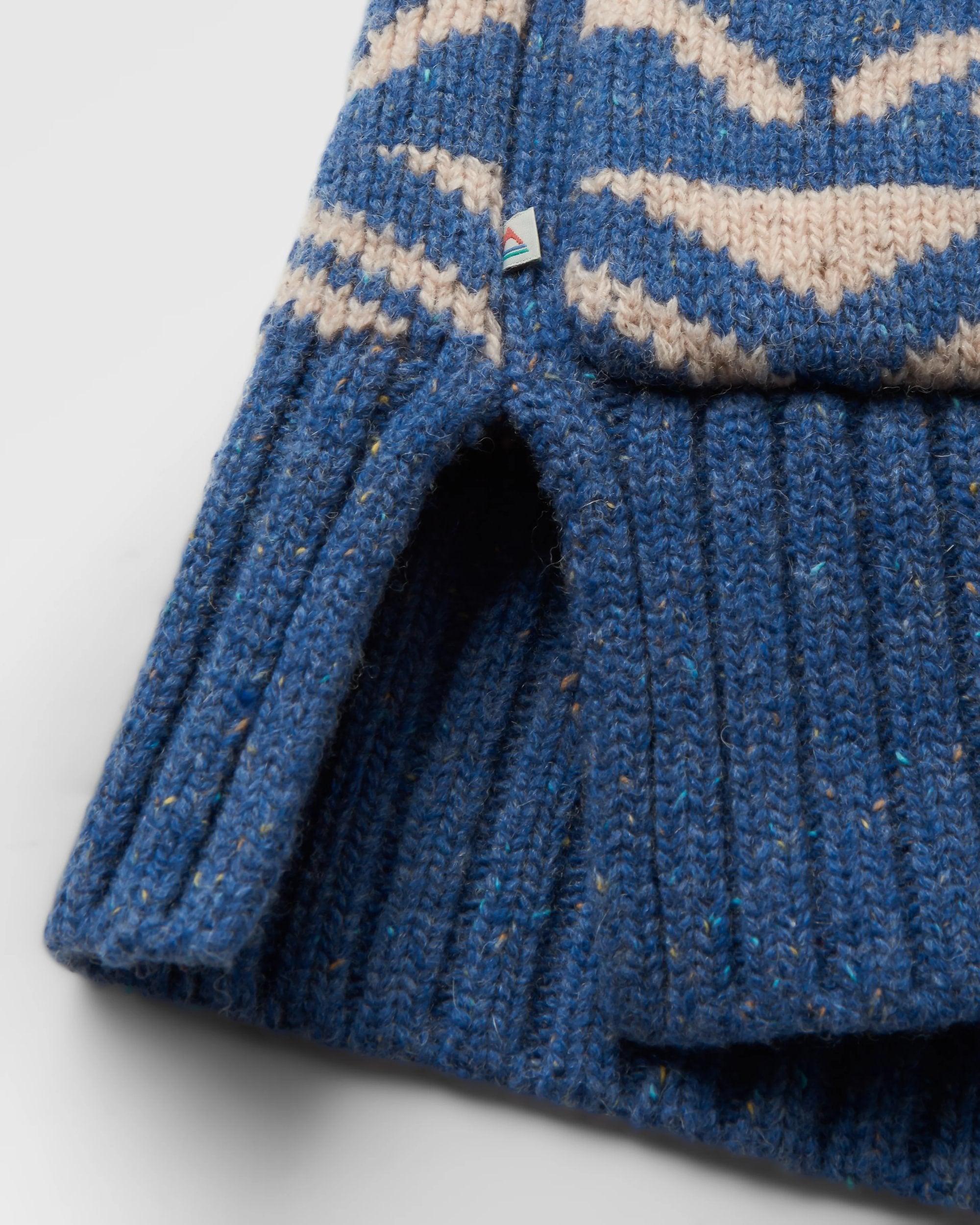 Snoozle Recycled Knitted Hooded Cardigan - Rich Navy - Flatlay