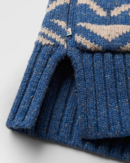 Snoozle Recycled Knitted Hooded Cardigan - Rich Navy - Flatlay